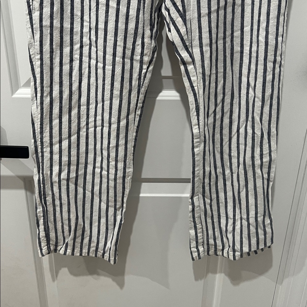 Hem White and Navy Vertical-Striped Straight-Leg Pants Size Medium‎ - Picture 3 of 6